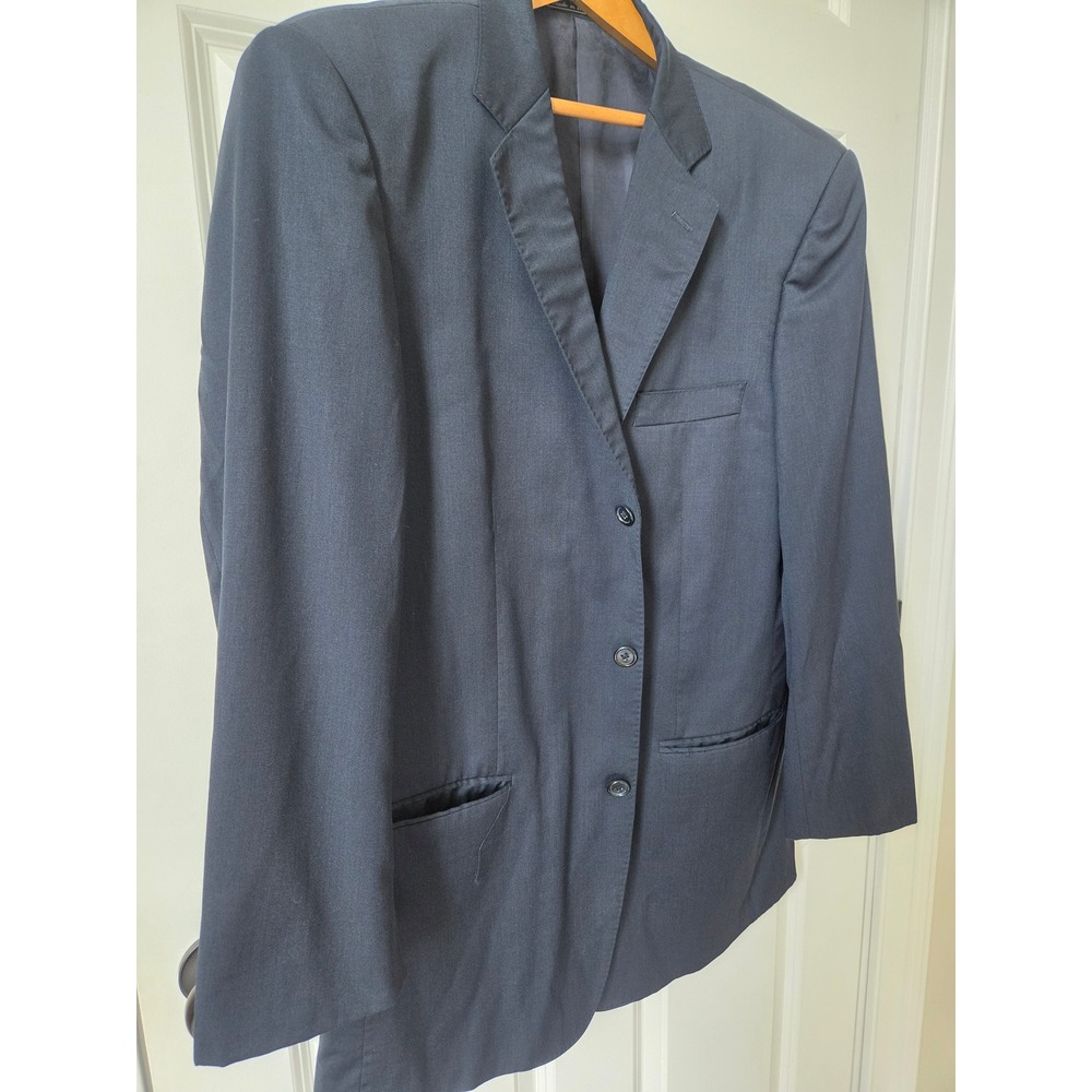 Made in Italy Naldini Super 120s Wool Sport Coat Blazer Mens 44R Navy Blue